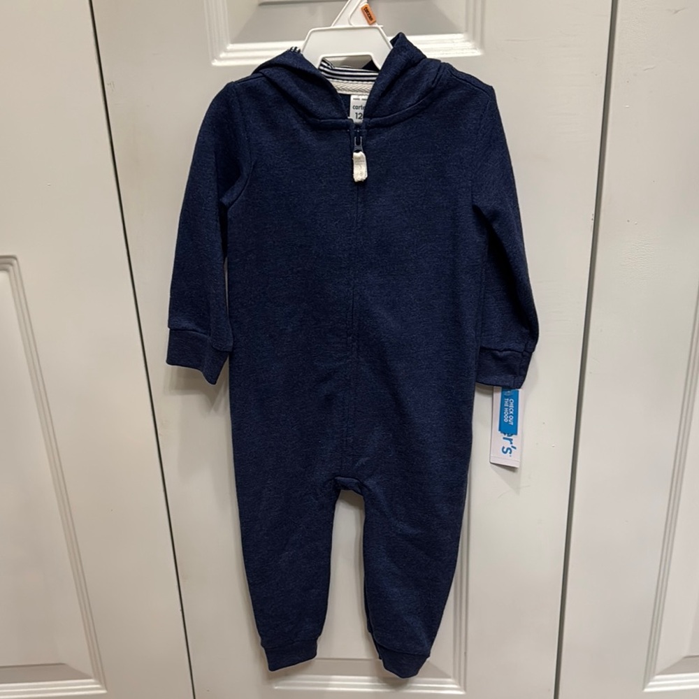 NWT Carter's Navy Blue One Piece‎ Cozy Hoodie